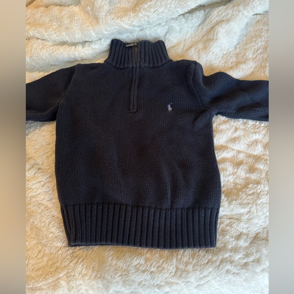 Boys size 4 Polo Ralph Lauren Dark Blue Zip-Up Sweater